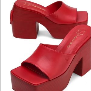 NAKED WOLFE FANCY RED LEATHER size 39 brand new never been worn in original box